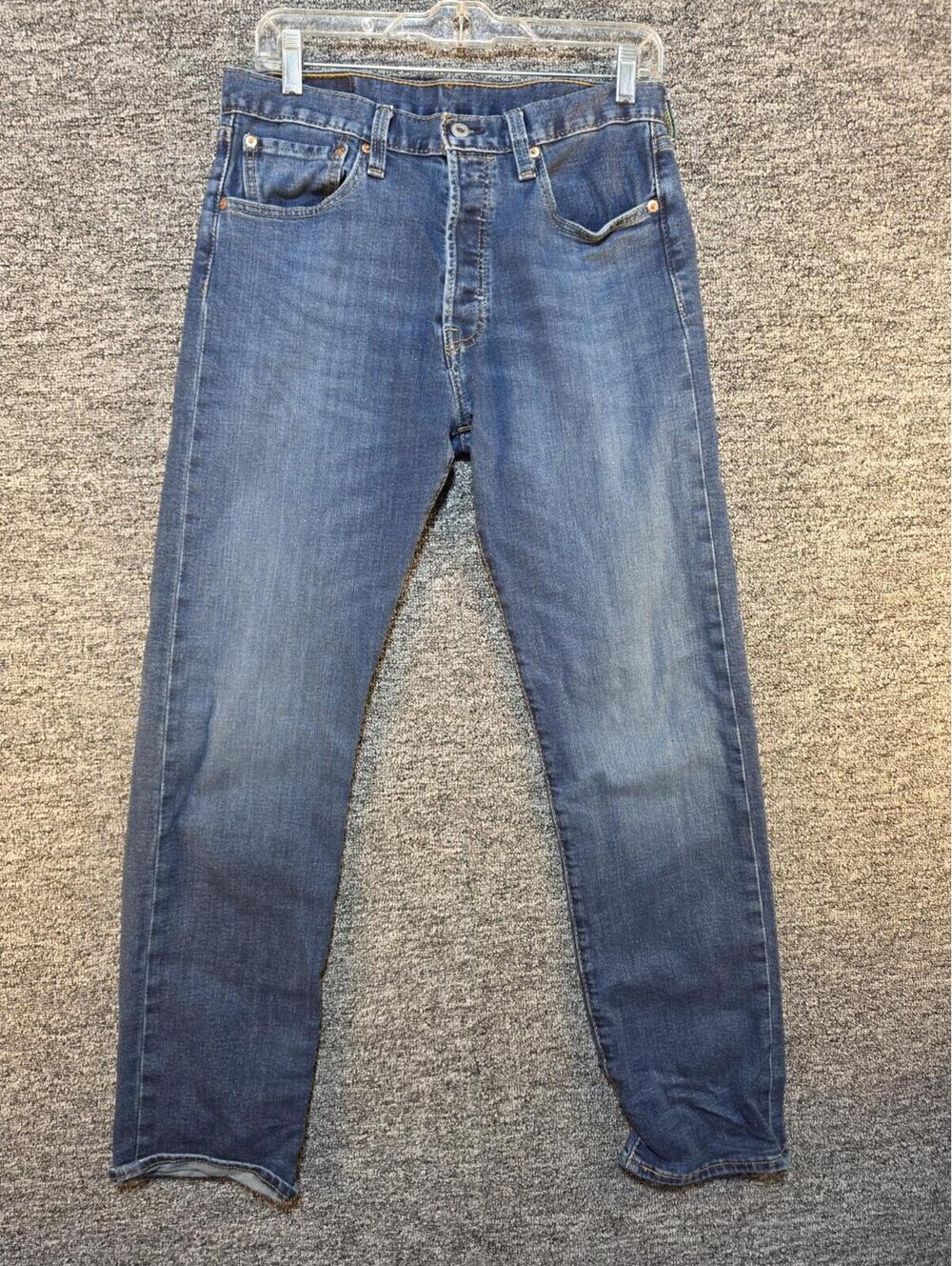 Levi's 501XX 1990s  Series Straight Leg Blue Medium Wash Denim Jeans Button Fly.